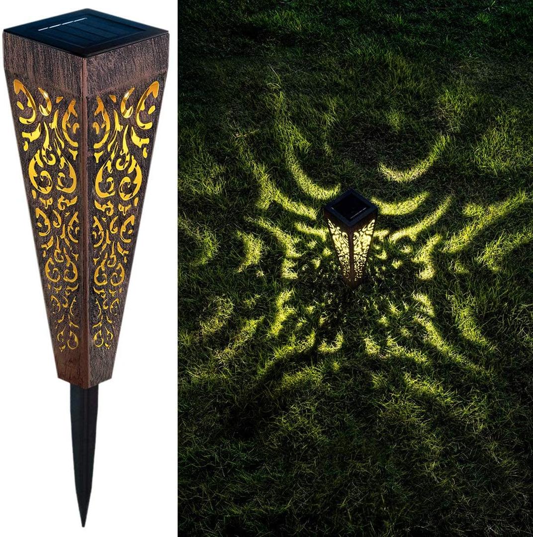 Go2garden 6Pcs Solar Lights Outdoor Pathway Garden Stakes Lights Waterproof LED for Patio, Walkway, Lawn Decorations,Christmas Gifts for Mom Dad (Copper)