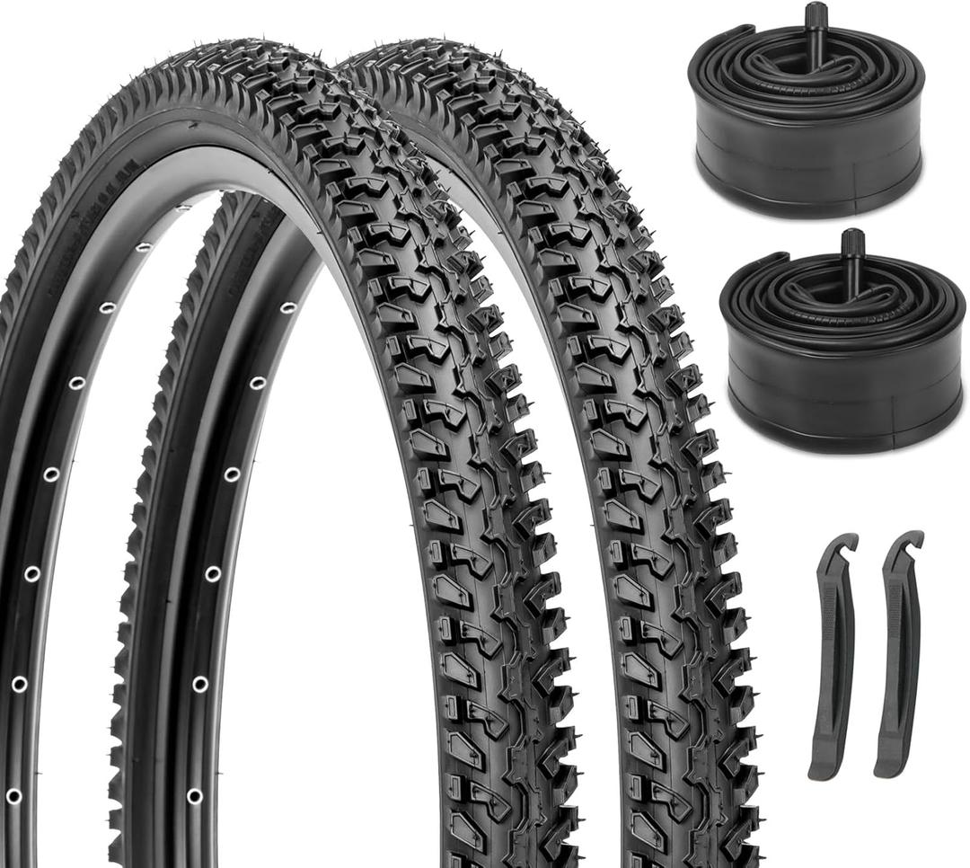 Hycline Mountain Bike Replacement Tire: 26x2.125 inch (56-559mm) Premium Butyl Rubber Puncture-Resistant Folding Bicycle Tire Compatible with MTB Off-Road Bike
