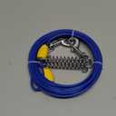 Petbobi Dog Tie-Out Cable 20ft - Heavy Duty Dog Lead Up to 120 lbs, Outdoor Leash Metal Cable with Shock Spring 360 Swivel Clips, for Yard Camping, Fit Small Medium Large Pets, Blue