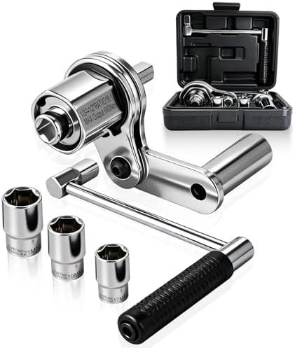 Gickbusus Torque Multiplier Wrench 1:16, Heavy Duty Lug Nut Remover Tool Set with 17mm 19mm 21mm Sockets, 1/2" Drive Labor Saving Tire Removal Tool for Tire Repair
