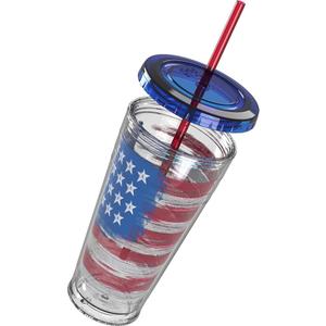 COOL GEAR 24oz Chiller 3-Pack - Patriotic | Double Wall Insulated, Top Shelf Dishwasher Safe, BPA-Free | Not for Hot Liquids, Handle with Care | Perfect for Summer, BBQs, and Celebrations