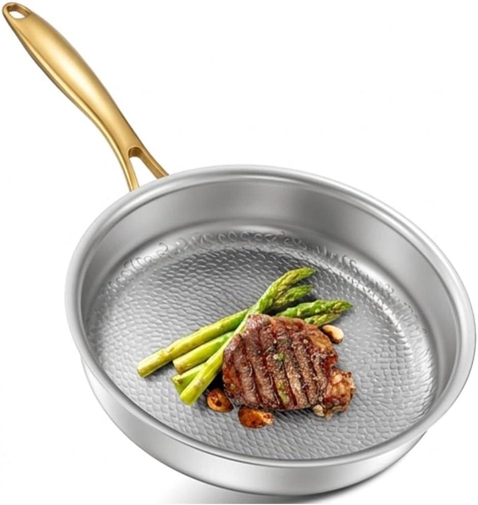 10 Inch Titanium Pans for Cooking, Pure Titanium Frying pan Hammered Design, Non-Toxic Skillet PFAS/PFOA/PTFE Free, Titanium Pro Pan for cooking for all hobs, Fast & Even Heat