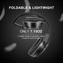 LORELEI X6 Over-Ear Wired Stereo Bass Headphones with Microphone, Lightweight, Foldable & Portable with 1.45M No-Tangle for Smartphone, Tablet, MP3/4, Space Black