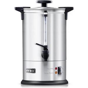 SYBO 120 Cup Commercial Coffee Urn & Hot Beverage Dispenser Stainless Steel Percolate Maker Fast Brew Keeps Warm  Ideal for Tea Water at Events Catering 18 L Metallic