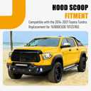 Black Front Upper Hood Bulge Molding Grille Trim Compatible with 2014-2021 Toyota Tundra, Replacement for 761800C030 TO1231102 Hood Scoop Grill Trim Molding