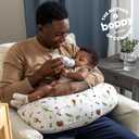 Boppy Nursing Pillow - Firm, Ergonomic U-Shaped Bottle and Breastfeeding Pillow with High Lift for Comfort and Support, Spacious Surface - Neutral Plants and Animals
