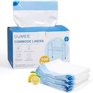 Lemon-Scented Commode Liners, 100 Count Bedside Commode Liners, Disposable Potty Liners for Adults Commode Chair Bags, Bedside Toilet Liners for Toilet Bucket - Leak-Proof & Universal