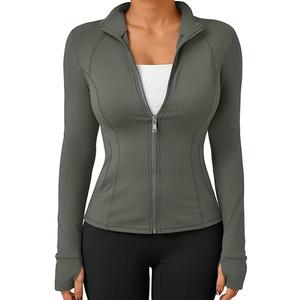 Trendy Queen Womens Lightweight Zip Up Jackets 2026 Athletic Workout Hoodies Spring Shirt Fitted Gym Clothes with Pocket
 (Green, L)