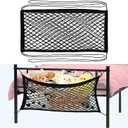 Stuffed Animal Storage Net for Kids, Bedside Toy Organizer Net - Neatly Store Your Stuffed Animals, Elastic Bedside Stuffed Animal Storage Net with Tether, Stretches up to 32 Inches, Black (1)