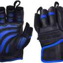 Elite Leather Gym Gloves  Grip & Comfort Design for Weightlifting, Powerlifting, Bodybuilding & Strength Training Workouts for Men & Women (X-Large, Blue)