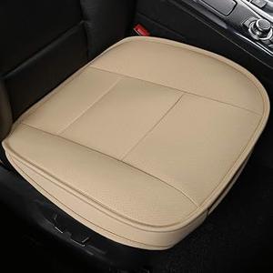 Car Seat Covers, Super Soft Comfort Front Car Seat Protectors, Breathable PU Leather Waterproof Car Seat Cushions, 20.8 x 20.8 Inches (2 Pieces-Beige)