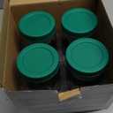 4 Pack Glass Salad Jars with Lids for Meal Prep, Leakproof Container with Two Small Built in Cups for Wet/Dry Separation for Salad Dressing and Ingredients, 32oz Mason Jars (Dark Green)