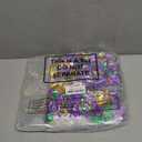 TaoBary 157.6 Feet Mardi Gras Tinsel Garland with 120 LED Lights Mardi Gras Decorations for Tree Shiny Metallic Carnival Garland Ornament for Carnival Party Indoor Outdoor Decorations (Face)