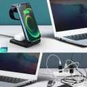 3 in 1 Wireless Charging Station, 2026 Upgraded Fast Desk Charger Station for iPhone 17 16 15 14 13 12 Pro Max Plus, Charger Stand for Apple Watch 10 9 8 7 6 5 4 3 2 SE, Airpods 4 3 2 Pro(Black)