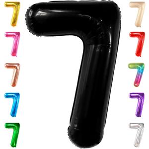 KatchOn, Black 40 Inch Giant Number 7 Balloon - Birthday Decorations for 7 Year Old Boys & Girls