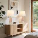 GyroVu 3 Color Temperature Adjustable Table Lamp, Ceramic Lamp Set of 2, Bedside Lamps with Rotary Swtich, Nightstand Lamp for Living Room Bedroom Office, Bulbs Included-Pink