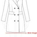 Allegra K Women's Notched Lapel Double Breasted Raglan Winter Coats (Large, Cream White)