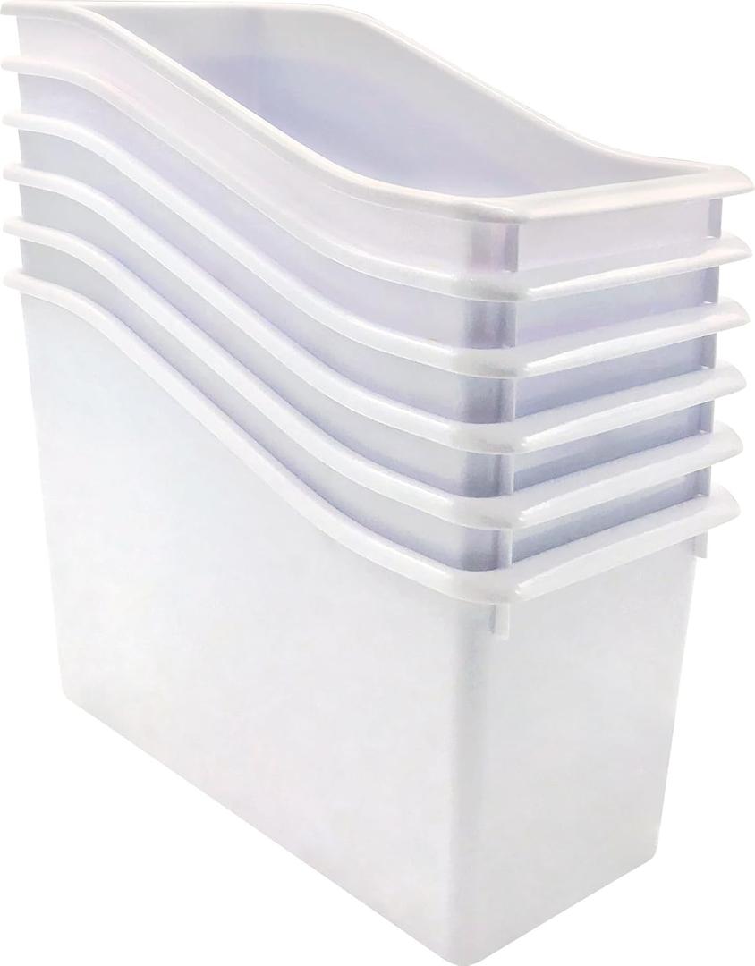Teacher Created Resources White Plastic Book Bin 6-Pack (TCR2088564)