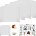 Rsgift 4 Pcs Tri-fold Poster Boards 48 x 36 inches, Premium Corrugated Presentation Boards with Double Sided Tapes,Display Boards for School Project,Exhibitions, Business Presentation