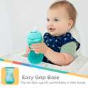Nuby 3 Pack No Spill Toddler Sippy Cups - Toddler Cups Spill Proof with Easy and Firm Grip - Blue, Aqua, Green