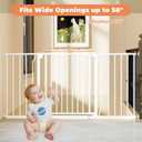 29"-58" Extra Wide Baby Gate, No Drilling Auto Close Dog Gate, White