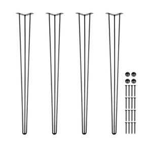 VEVOR Hairpin Table Legs 40" Black Set of 4 Desk Legs 880lbs Total Load Capacity Hairpin Desk Legs 3 Rods for Bench Desk Dining End Table Chairs Carbon Steel DIY Heavy Duty Furniture Legs