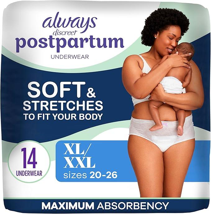 Always Discreet Postpartum UW XL, 14ct.
