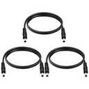 3-Pcs 3.3ft DC 5.5mm x 2.1mm Male to Male Power Extension Cable, 14AWG 12V 24V DC Power Cord for CCTV Camera,Solar Monitor, Solar Panels
