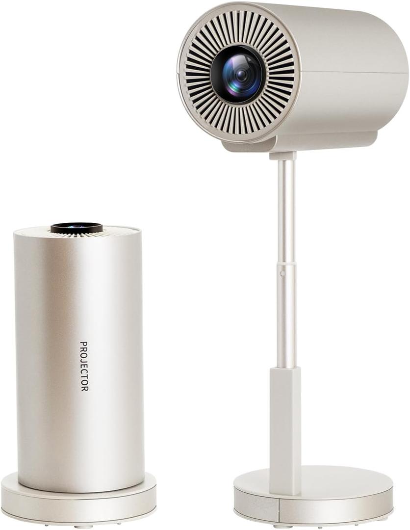 Mini Projector with WiFi and Bluetooth, 1080P Portable Movie Projector with 500 ANSI Lumens, Smart Android TV Projector Built-in Netflix/YouTube, Electric Focus, for Bedroom and Apartment, Rose Gold