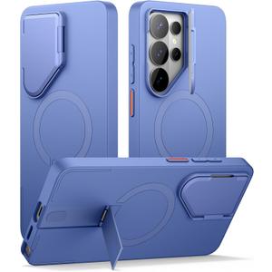 SURITCH for Samsung Galaxy S26 Ultra Phone Case, Magnetic Protective Cover with Camera Cover & Adjustable Metal Kickstand for Galaxy S26 Ultra -Starlight Blue