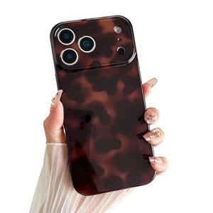 CHEDEMK Compatible with iPhone 17 Pro Max Case, Tortoise Shell Chic Amber Brown Print Leopard, Fashion Classic Soft TPU Protective Case for Women Compatible with iPhone 17 Pro Max 6.9 '', Color2