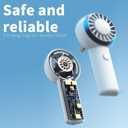 2 x Portable Handheld Mini Fan, 3-Speed Settings with 16,900 RPM High-Speed Personal Fan, USB Rechargeable, Mini Fan with Lanyard, Ideal for Makeup, Travel, and Outdoor Activities (Blue)