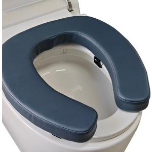 Toilet Seat Cushion Toilet Seat Riser with 2-inch High-Density Foam Performance Microfiber Fabric-Suitable for Standard,Elongated Toilets Bedside Commode(Blue)