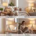 20.8" Modern Tripod Table Lamps Set of 2 Black and Gold Metal Table Lamps for Living Room Bedroom Nightstand End Table Decorative Lamps(Bulbs Included)
