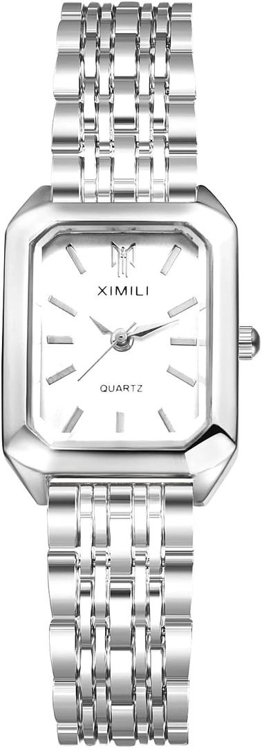 JewelryWe Women's Square Quartz Watch: Ladies Gold Analog Quartz Elegant Bracelet Watches with Detachable Strap Wristwatch for Mother's Day