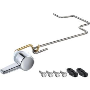 Dreyoo Pressure Assist Toilet Lever Compatible with 738254-0020A, Hand Trip Lever Compatible with American Standard Pressure Assisted 4086 Toilet Tank, Polished Chrome(Left Hand)