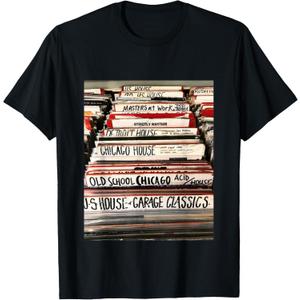 House Music Vinyl Record Deep Soulful House DJ T-Shirt. L Size