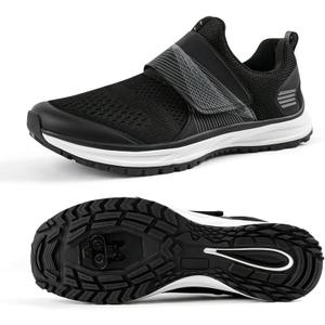 Men's Cycling Shoes Compatible with 2 Bolt SPD Cleats, Comfortable & Walkable Spin Bike Shoes for Indoor & Outdoor Road Bike Riding Size 44