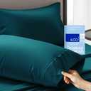 THREAD SPREAD 100% Cotton King Size Pillow Cases Set of 2-400 Thread Count Pillow Cases King Size Set of 2 (Teal), Luxuriously Soft Hotel Quality Sateen Weave Pillowcases, Crisp & Cool