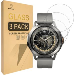 Mr.Shield Screen Protector compatible with Xiaomi Watch S4 Sport [Tempered Glass] [3-PACK] [Japan Glass with 9H Hardness]