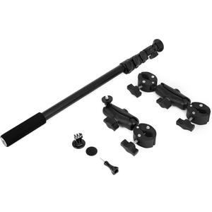 Motorcycle Bike Handlebar Double clamp Mount Invisible Selfie Stick Super Camera Clamp 360Rotating Extendable Ballhead Magic Arm 60'' for Insta360 ONE X3 X2 X RS R Go 2 3 Action Camera, Black