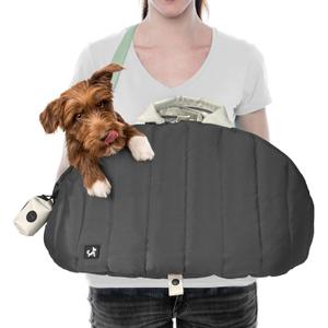 Sytopia Dog Bag Carrier for Small and Medium Dogs, Waterproof and Washable, Travel Pets Purse up to 15 Lbs, Car Seat & Bed, Adjustable Leashes, Monet Grey (24.4"L x 12.6"W x 13.4"H)