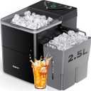 Silonn Countertop Ice Maker with Expanding Ice Basket, 9 Cubes in 6 Mins, 2.5L Ice Basket, Self-Cleaning Ice Maker with LED Touch Control, 2 Bullet Ice Sizes for Home, Kitchen, Office (Obsidian)