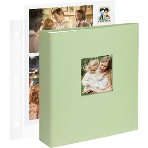 8.5x11 Inch Large 3 Ring DIY Scrapbook Photo Album with 30 Plastic Sleeves 60 Pages Blank Scrapbooks, 8.5 x 11 Scrap Book Albums for Baby Travel Wedding Graduation kids (Sage Green)