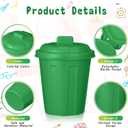 Zubebe 24 Pcs Green Mini Trash Can Mini Toy Garbage Can Small Desktop Storage Bin with Lids for Trash Party Favor Garbage Truck Birthday Decoration Party Supplies Home School Classroom
