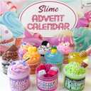 Advent Calendar 2025 - Christmas Countdown Calendar - 24 Days of Surprises with DIY Slime Craft Kit - Funny Christmas Gifts Toy for Kids Toddlers Girls Tweens