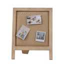 SOFE Small Bulletin Board for Desk, 12"×15" Linen Pin Board with Stand, Tabletop Vision Board, Message Board Memo Display Board, Farm House Standing Notice Board for Home Office