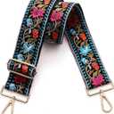 S-Jacorry Purse Strap Replacement Crossbody Wide Shoulder Strap Adjustable Canvas Straps Handbag Strap Replacement Belts (Gold Buckle-976)