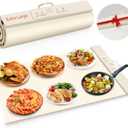 Food Warming Mat,Full Surface Heat Electric Warming Tray,5 Temp-Settings Warming Mat for Food,Portable Silicone Food Warmer Mat with Handle,Food Warming Mat for Buffet,Parties,Gatherings (Beige)
