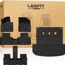 LASFIT Floor Mats & Backrest Mats & Cargo Mats for Hyundai Palisade 7/8 Seats 2025 2024 2023 2022 2021 2020, All Weather TPE Custom Fit Floor Liners for Palisade Full Set Car Mats Accessoires, Black
